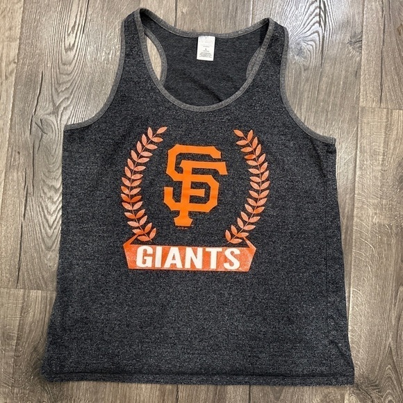 MLB Tops - MLB San Francisco SF Giants Women's Size Large Gray Tank Top Glitter Genuine MLB
